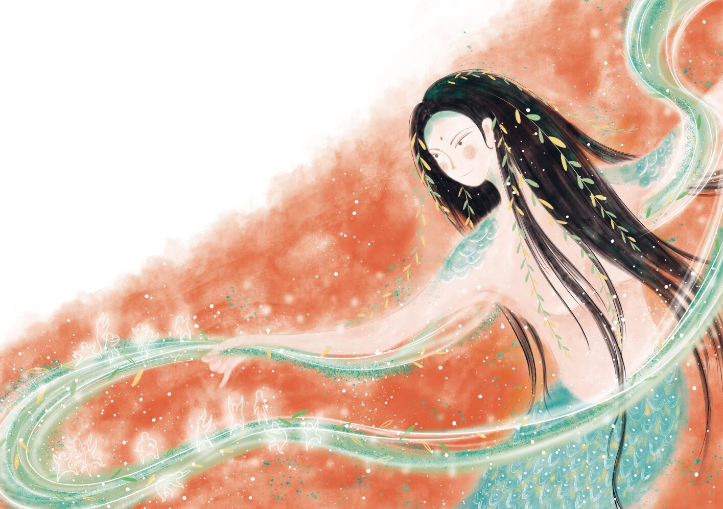 女娲造人 AI生成插图